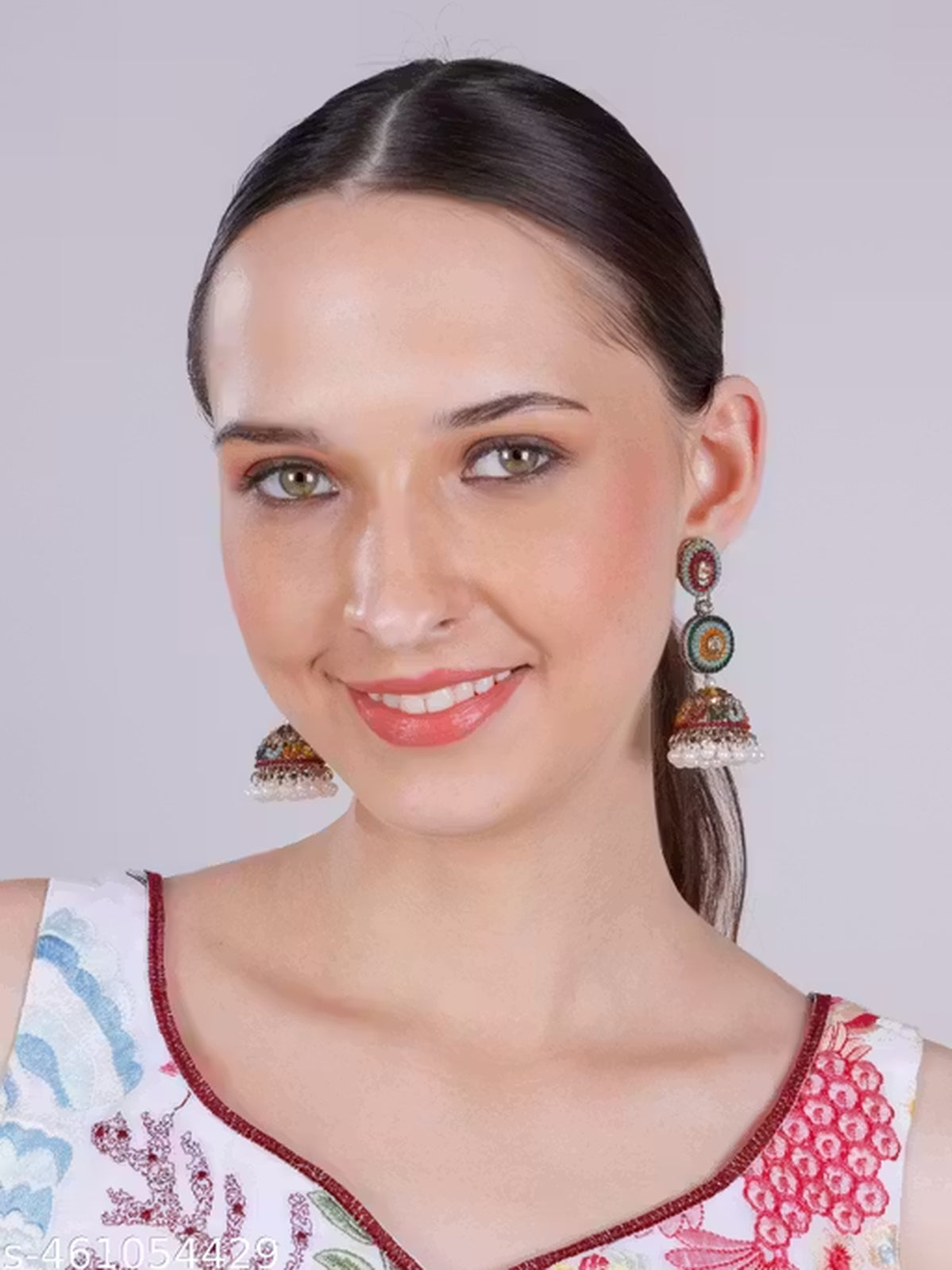 Jewel City Vibrant Multicolor Traditional Jhumka Earrings for Women & Girls | Handcrafted Ethnic Gold-Plated Dangler Jewelry - Distacart