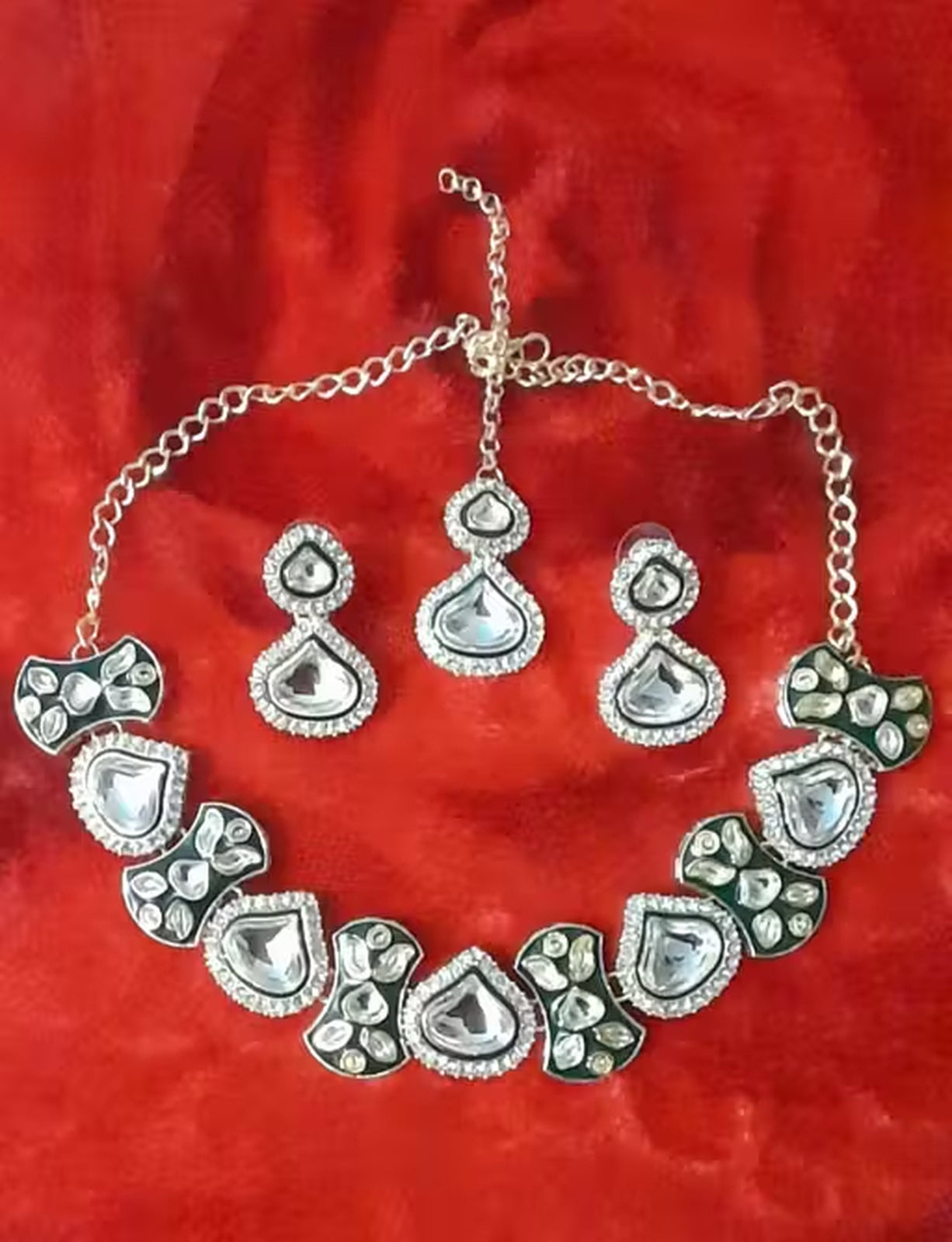 Jewel City Royal Kundan Choker Necklace Set with Earrings & Maang Tikka | Traditional Bridal & Festive Jewelry for Women