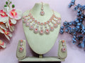 Jewel City Rose Gold-Plated Necklace Set with Earrings & Maang Tikka for Women – Sparkling Bridal Party Jewelry