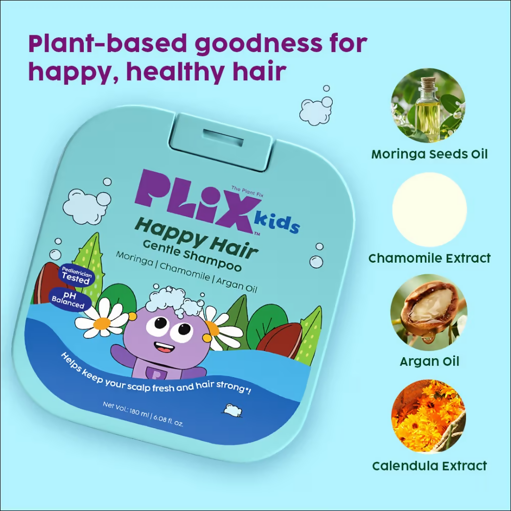 PLIX The Plant Fix Kids Happy Hair Gentle Shampoo & Bubble Splash Body Wash