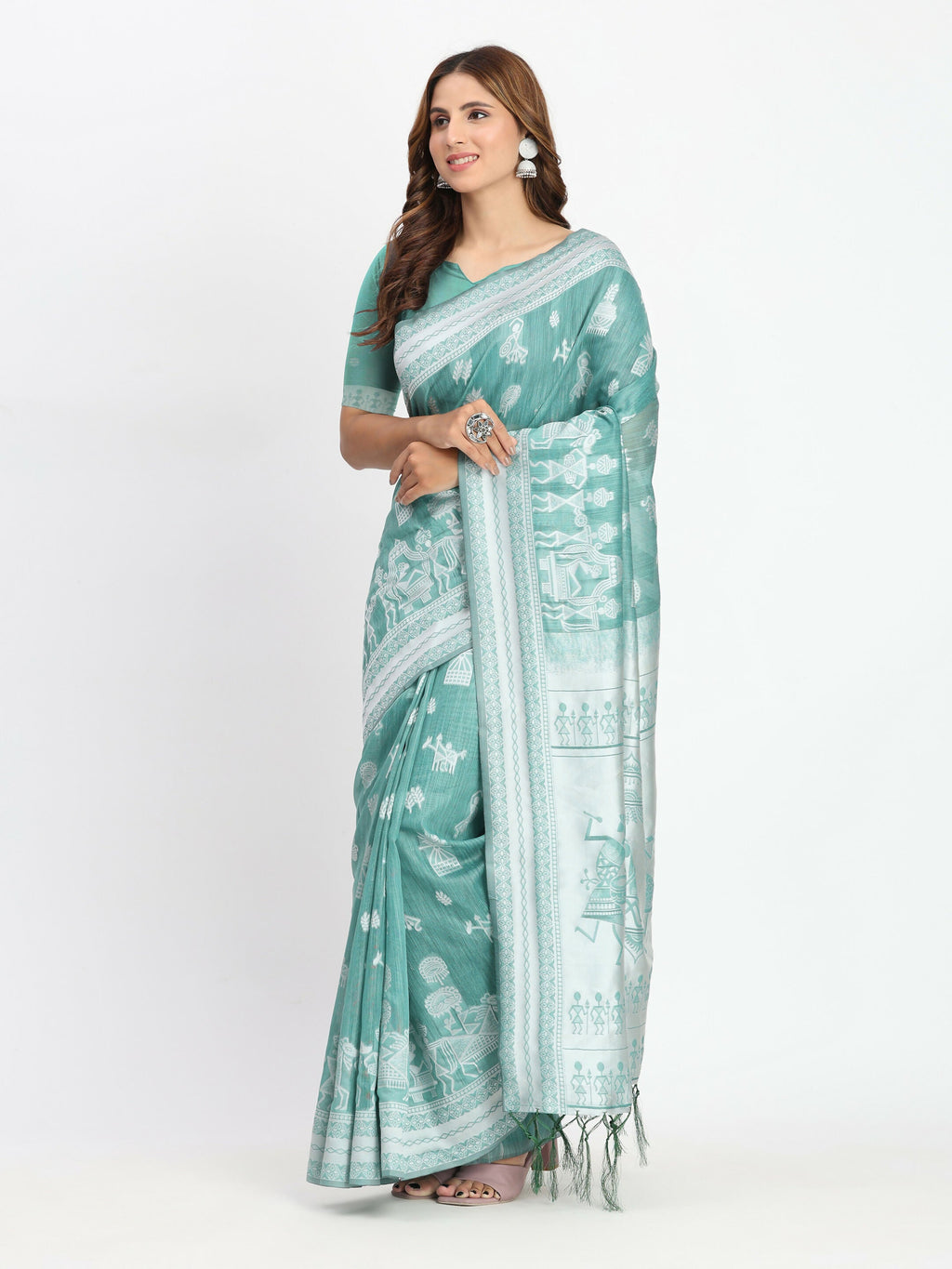 Shree Shyam Fashion Linen Cotton Mustard Saree - Distacart
