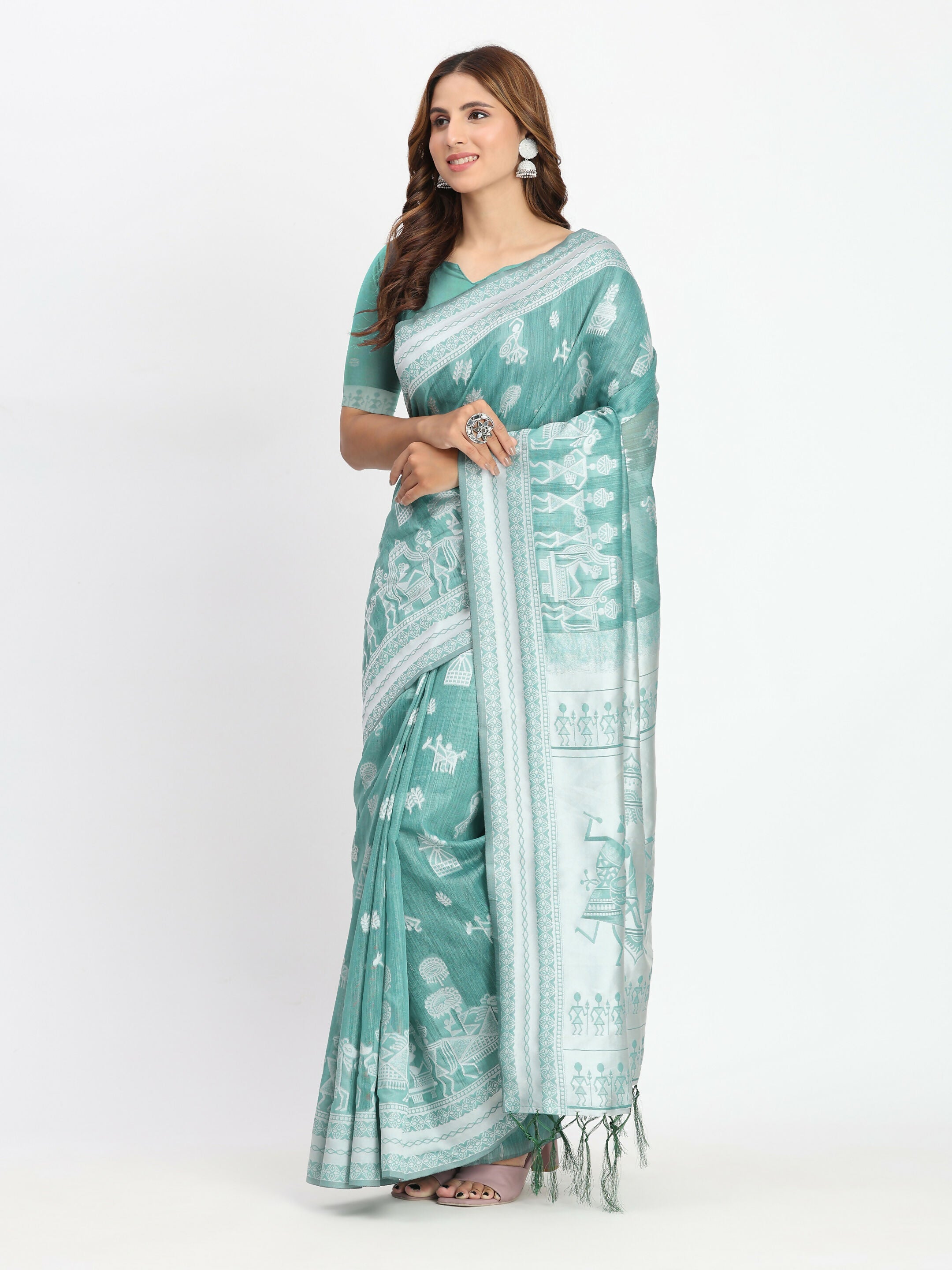 Shree Shyam Fashion Linen Cotton Mustard Saree - Distacart