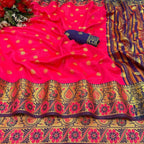 Vamika Cotton Rich Silk With Jacquard Weaving Pink Saree