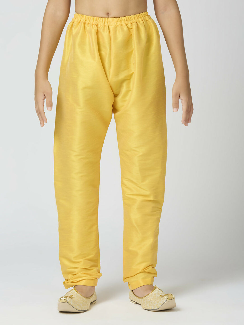 Joban Fashion Kids Island Full Sleeves Chanderi Kurta, Pyjama Set with Traditional Butta Work - Yellow - Distacart