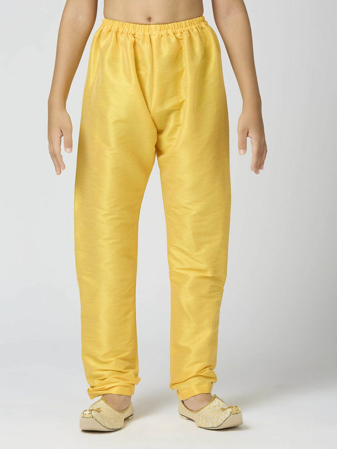 Joban Fashion Kids Island Full Sleeves Chanderi Kurta, Pyjama Set with Traditional Butta Work - Yellow - Distacart