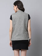 Even Apparels Grey Pure Wool Open Front Women's Waistcoat - Distacart