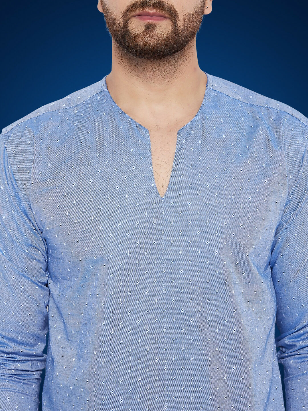 Even Apparels Men's Pure Cotton Blue Kurta