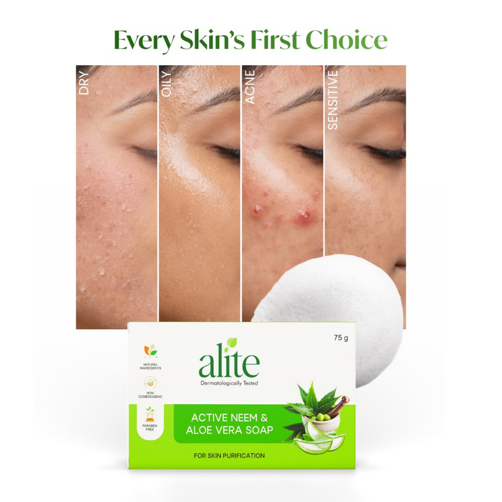 Alite Neem & Aloe Vera Soap for Gentle Daily Cleansing