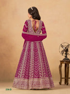 Anaita Rani Pink Faux Georgette Stitched Anarkali Suit with Heavy Embroidery Work - Distacart