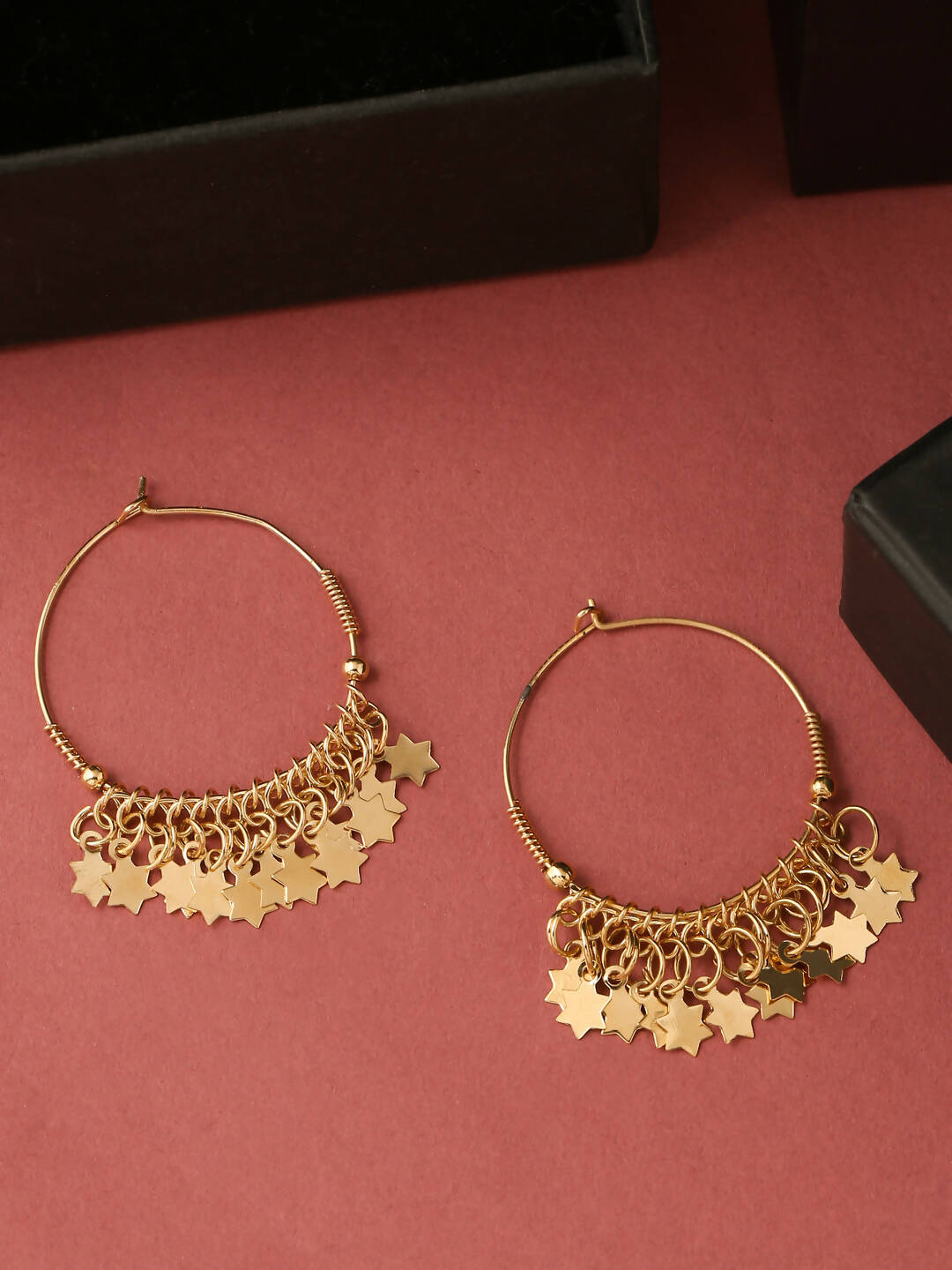 NVR Women Gold Plated Hoop Earrings - Distacart
