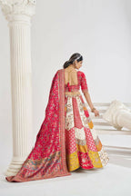 Kesar Fab White Banarasi Silk Embroidered Lehenga