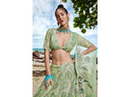 House of Panchhi Lime green Net Multi Sequins with heavy Zarkan embroidery Lehenga choli & Dupatta