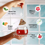 Tea Treasure Hibiscus Green Tea Bags - Distacart