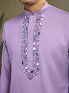 Vastranavya Dusty Pink Exclusive Viscose Rayon Festival Wear Real Mirror Work Kurta with Dupatta