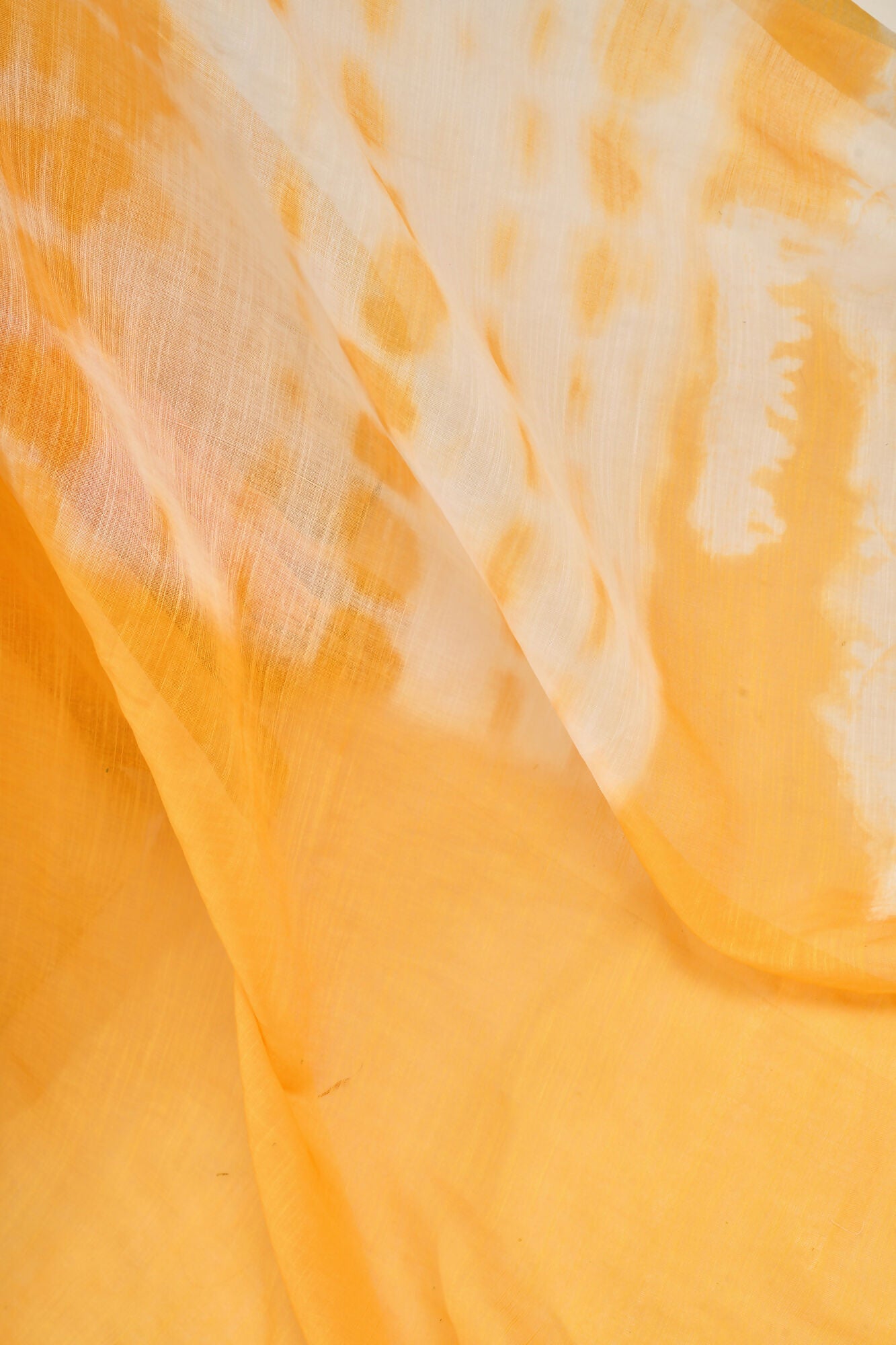 Vastranavya Yellow White Digital Printed Linen Ready To Wear Designer Saree with Unstitched Blouse - Distacart
