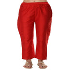 Lagi Women's Red Poly silk Straight Embroidred Kurta Pant (RO115B)