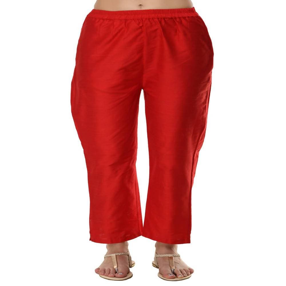 Lagi Women's Red Poly silk Straight Embroidred Kurta Pant (RO115B)