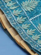House of Panchhi Blue Net Gotapatti Work Lehenga & Blouse with Dupatta