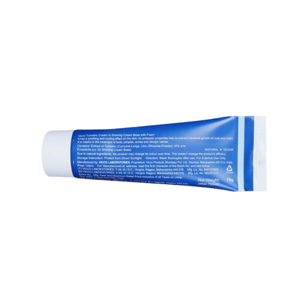 Vicco Turmeric Shaving Cream With Foam Base