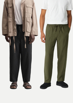 Fabmade Men’S Linen Pajama Combo – Olive & Black(Pack Of 2)