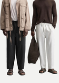 Fabmade Men’S Linen Pajama Combo – White & Black (Pack Of 2)