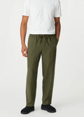 Fabmade Olive Green Cotton Linen Pajama For Men