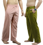 Fabmade Peach & Olive Combo Linen Pajama