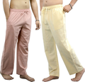 Fabmade Peach & Beige Combo Linen Pajama