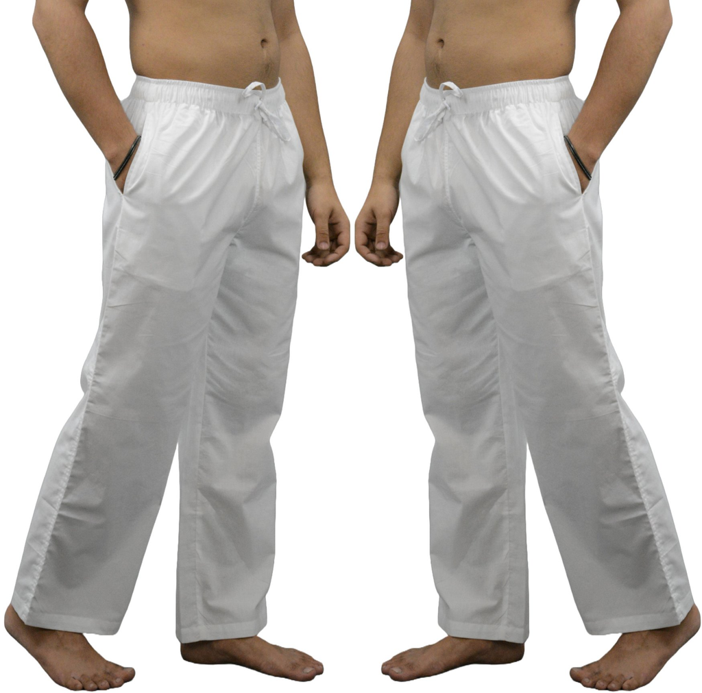 Fabmade Pack Of 2 White Combo Men Pajama