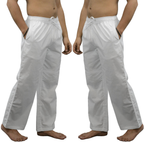 Fabmade Pack Of 2 White Combo Men Pajama