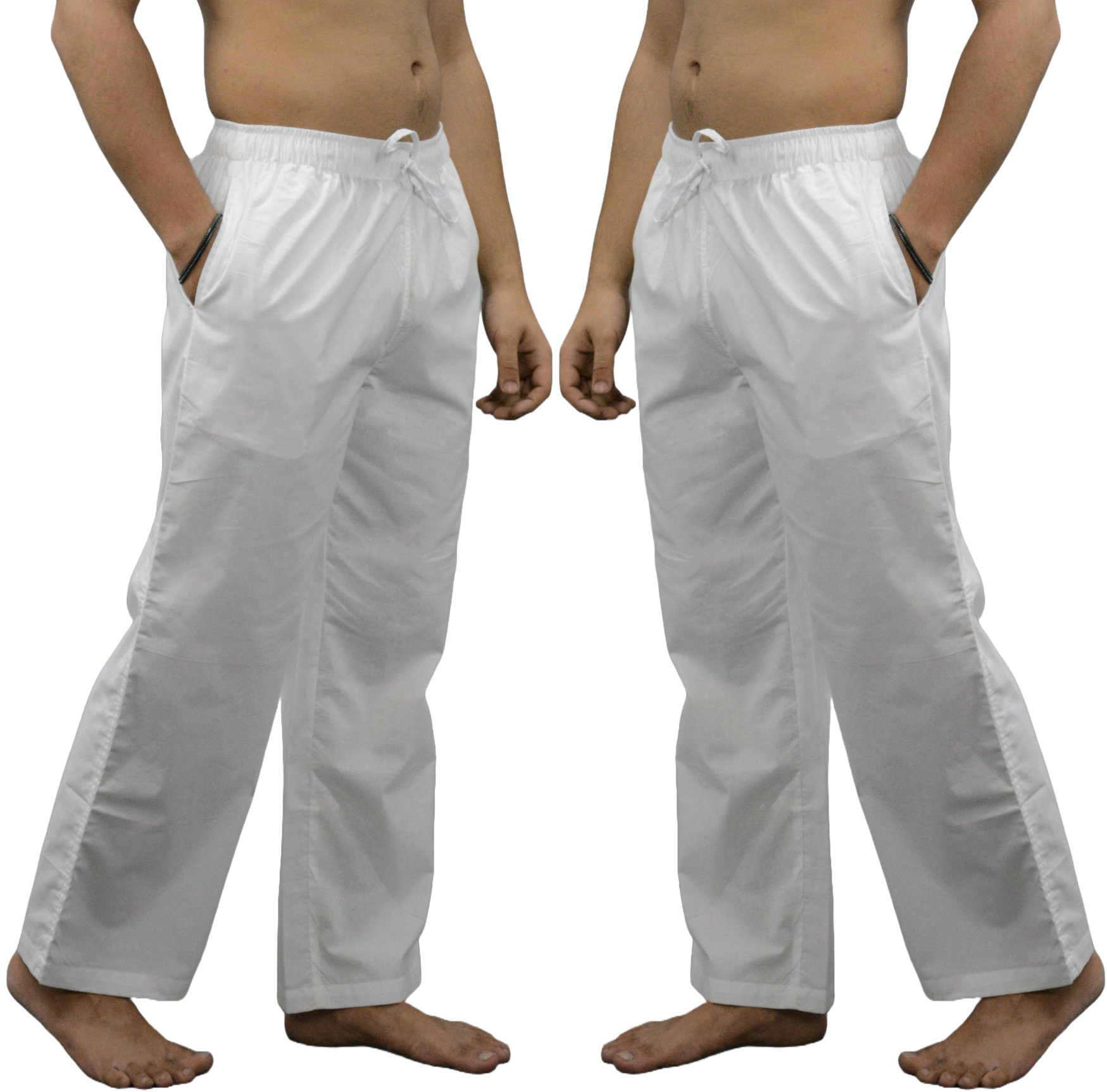 Fabmade Pack Of 2 White Combo Men Pajama