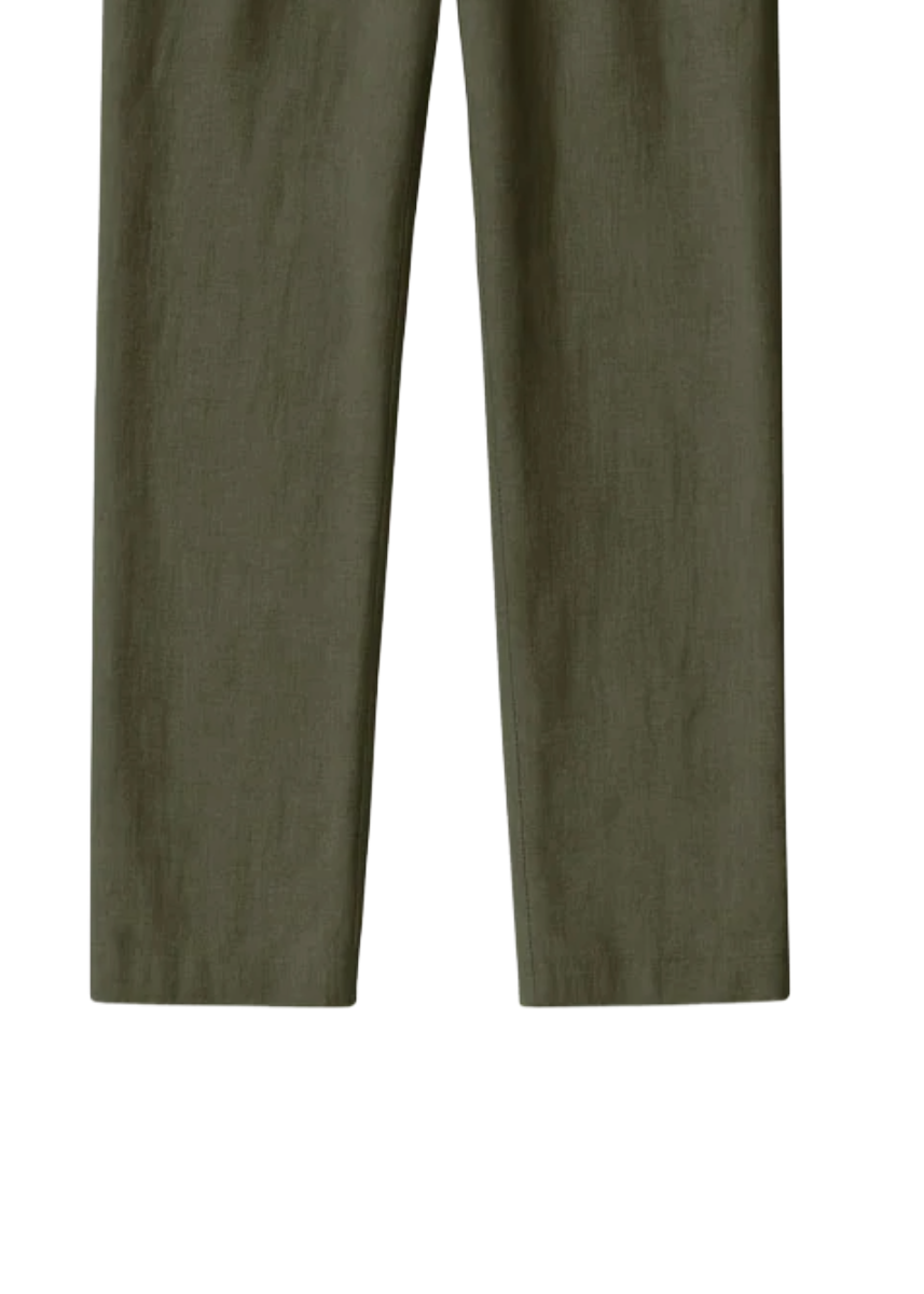 Fabmade Men’S Linen Pajama Combo – Olive & White (Pack Of 2)