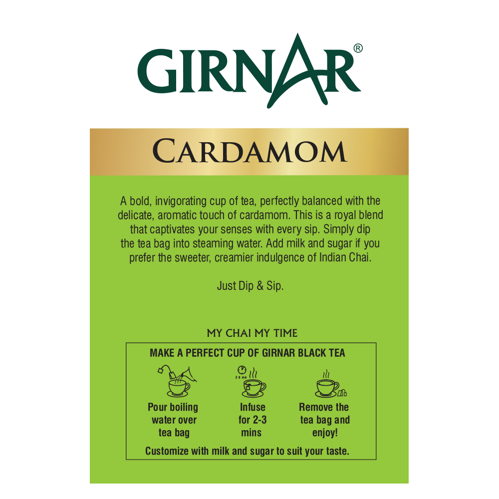 Girnar Black Tea Bags - Elaichi - Distacart