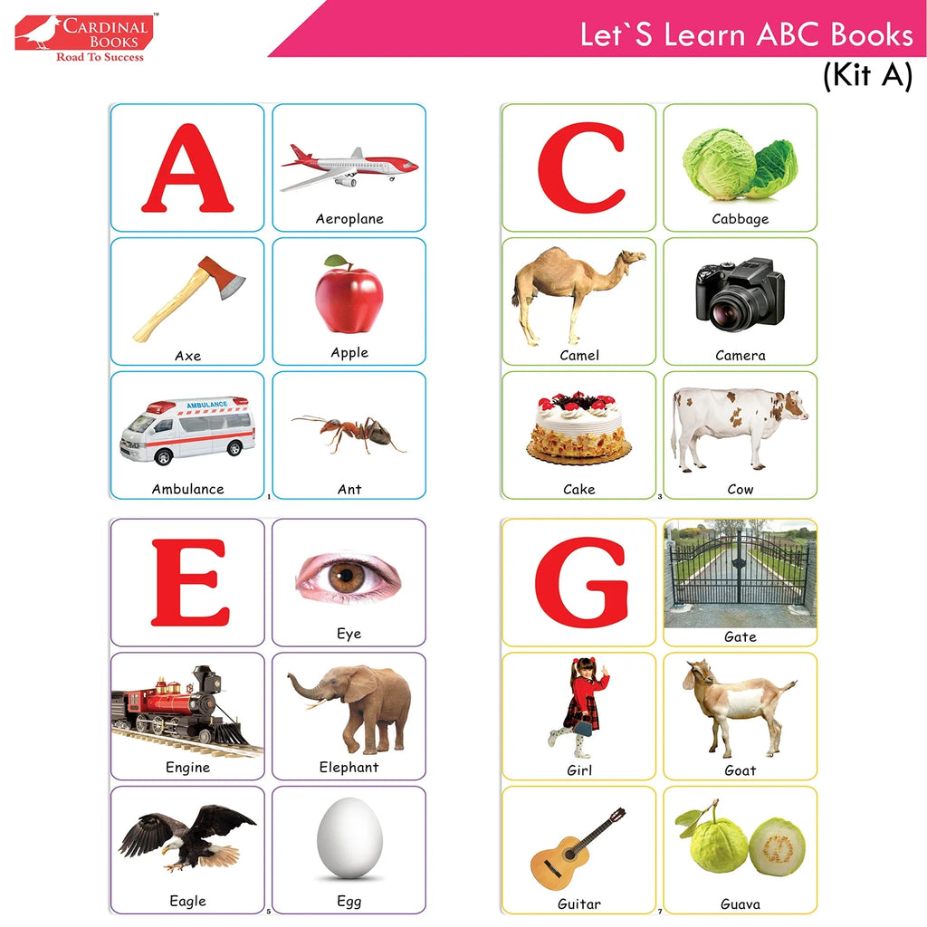 Cardinal Books Preschool Learning Playgroup (Preparatory Pre-Nursery) Kit A| Ages 2-3 Years| My First ABC Picture Dictionary - Distacart