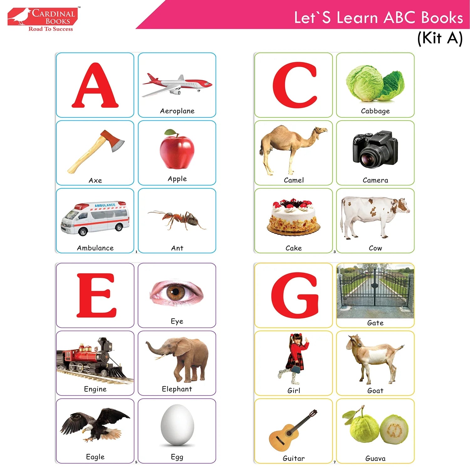 Cardinal Books Preschool Learning Playgroup (Preparatory Pre-Nursery) Kit A| Ages 2-3 Years| My First ABC Picture Dictionary - Distacart
