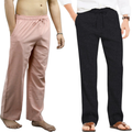 Fabmade Peach & Black Combo Linen Pajama