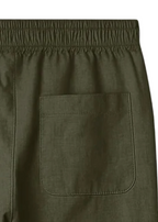 Fabmade Olive Green Cotton Linen Pajama For Men