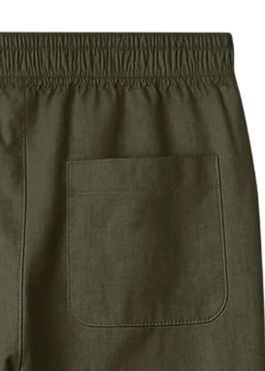 Fabmade Olive Green Cotton Linen Pajama For Men