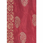 A R Silk Women's Gold Print Silk Mehroon Dupattas and Chunnis