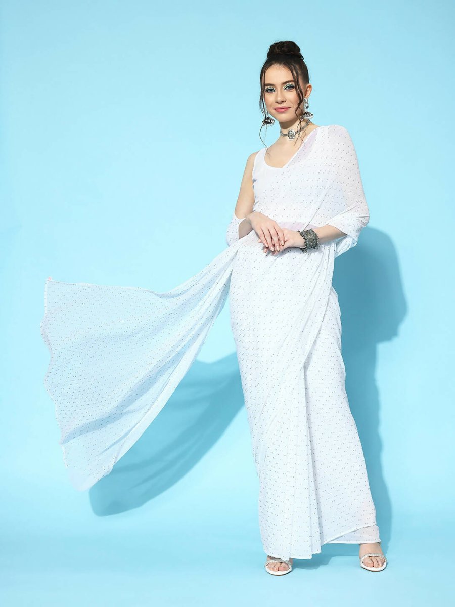 Ahalyaa Women's Traditional wear Saree - White