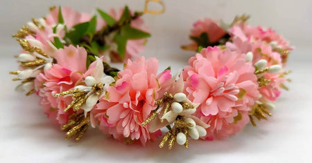 Peach Bridal Gajra Hair Accessories