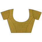 Joban Fashion Golden Yellow Banarasi Soft Lichi Silk Checks & Woven Saree - Distacart