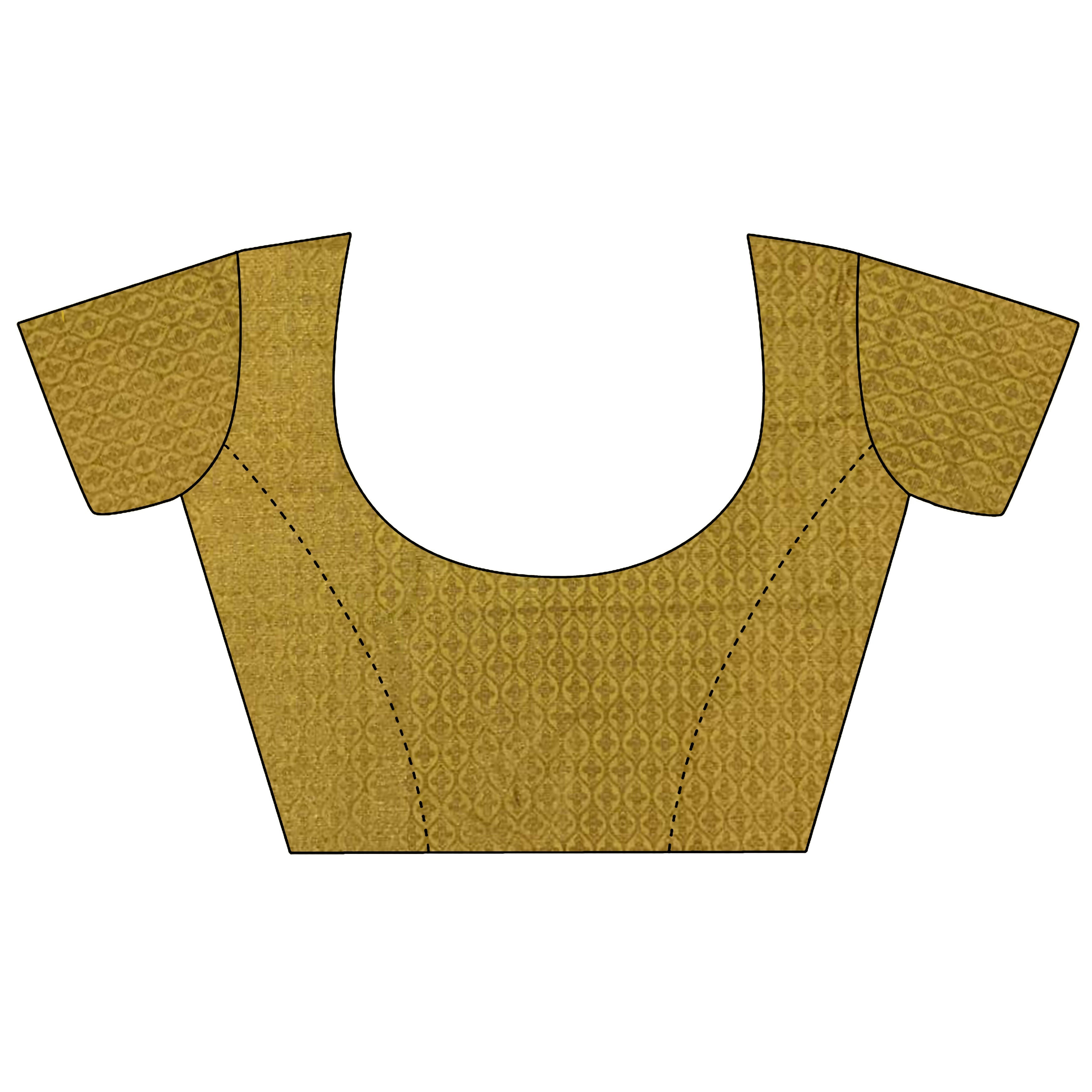 Joban Fashion Golden Yellow Banarasi Soft Lichi Silk Checks & Woven Saree - Distacart