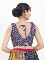 Joban Fashion Purple Silk Padded Blouse With V Neck Sleeveless - Distacart