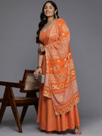 Ahalyaa Women's Traditional wear Lehenga Choli - Orange