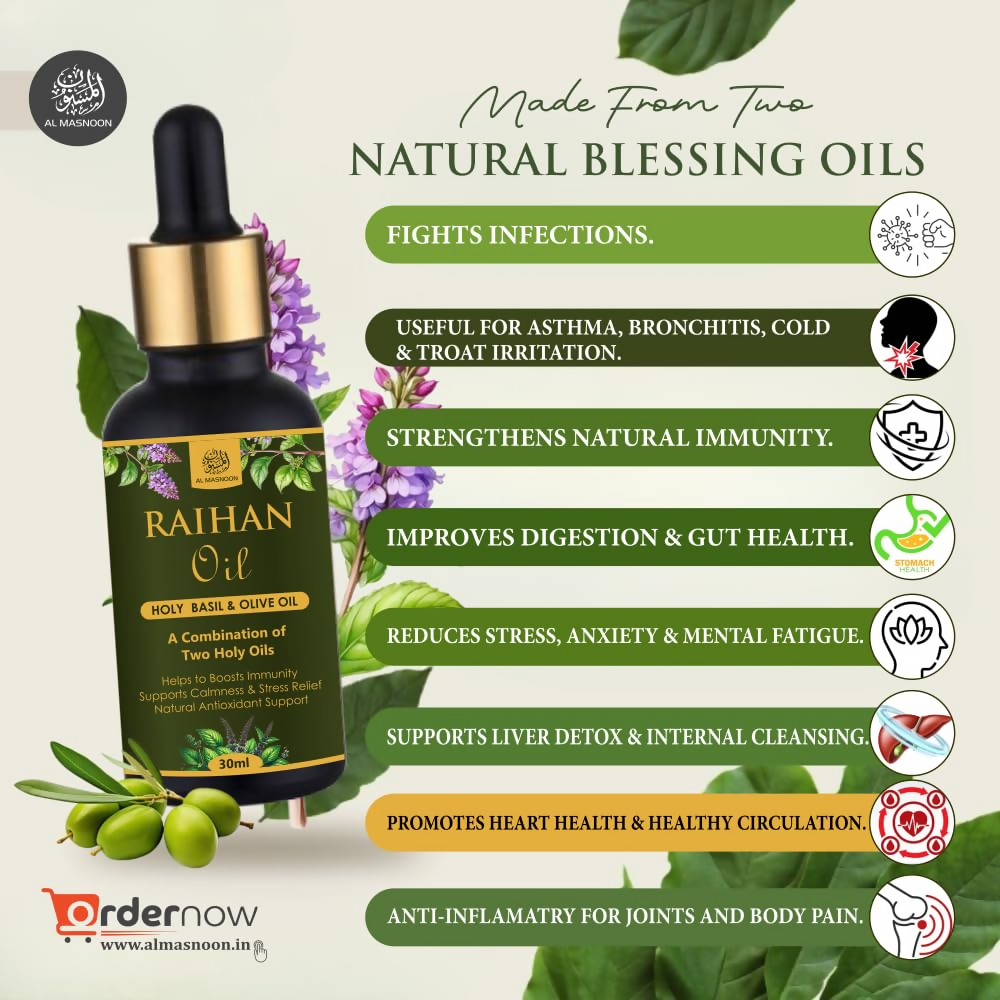 Al Masnoon Raihan Oil – A Sacred Blend of Two Holy Oils