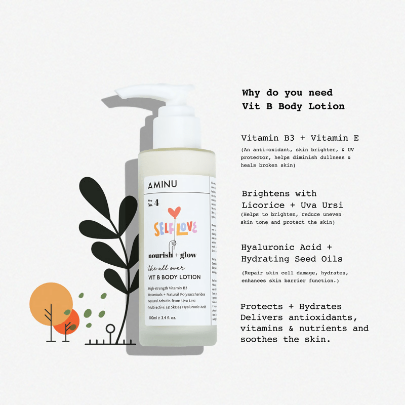 Aminu Vit B Body Lotion for Brightening, Healing & Nourshing