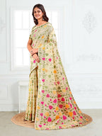 Shree Shyam Fashion Linen Cotton Off White Saree - Distacart