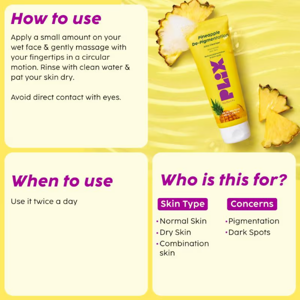 PLIX The Plant Fix Pineapple Depigmentation Regime With Toner, Cleanser & Moisturizer