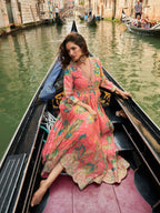 Anaita Pink Chinon Silk Readymade Anarkali Suit with Embroidery Work - Distacart